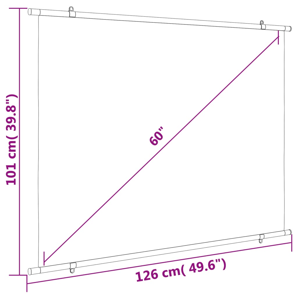 Beamer Leinwand 89" 1:1