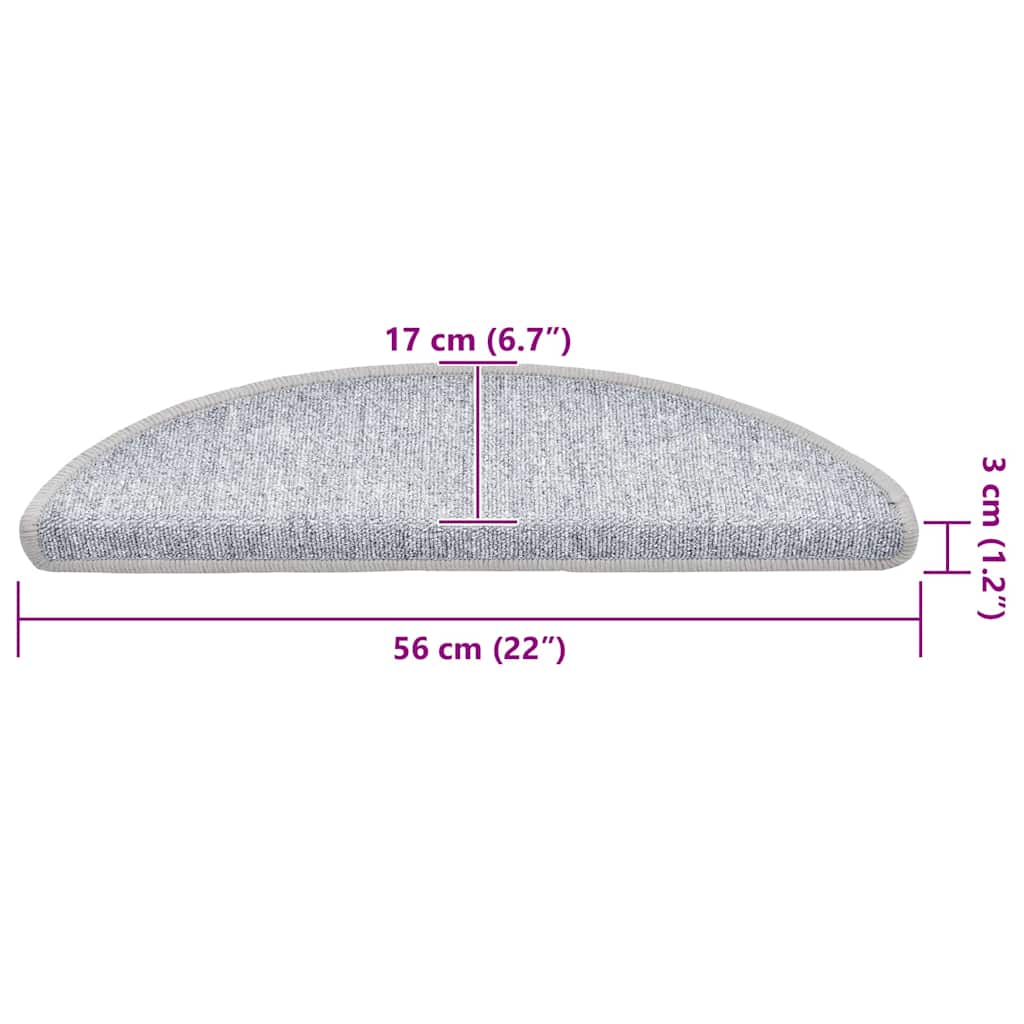 Stufenmatten 15 Stk. 56x17x3 cm Anthrazit Halbrund