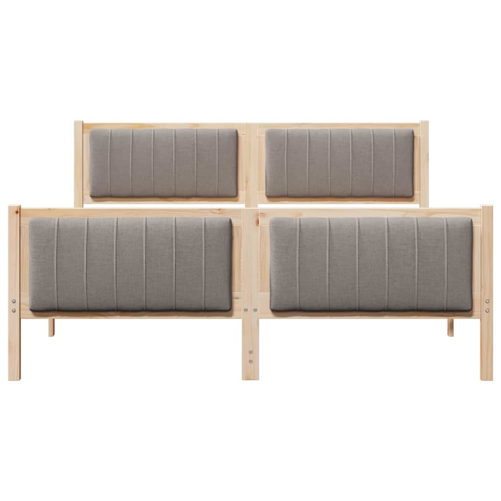 Bettgestell Braun und hellgrau 200 x 200 cm Massivholz Kiefer