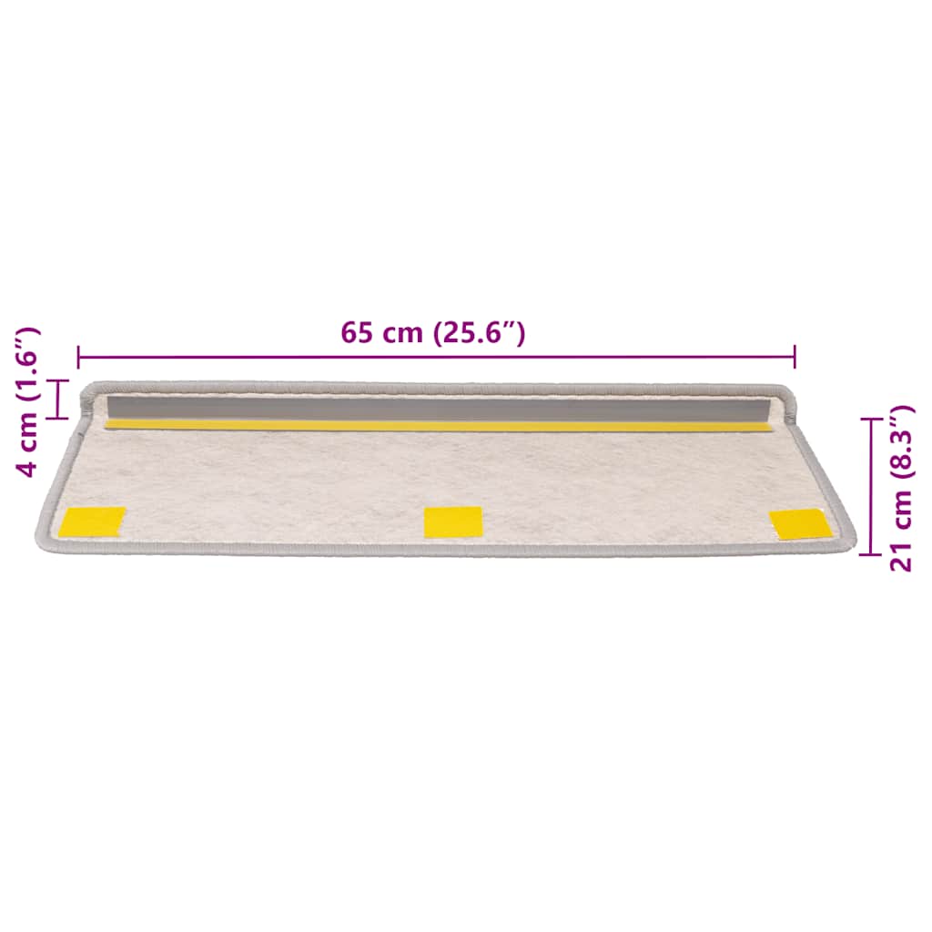 Treppenmatten Selbstklebend Sisal-Look 15 Stk. 65x21x4 Platina