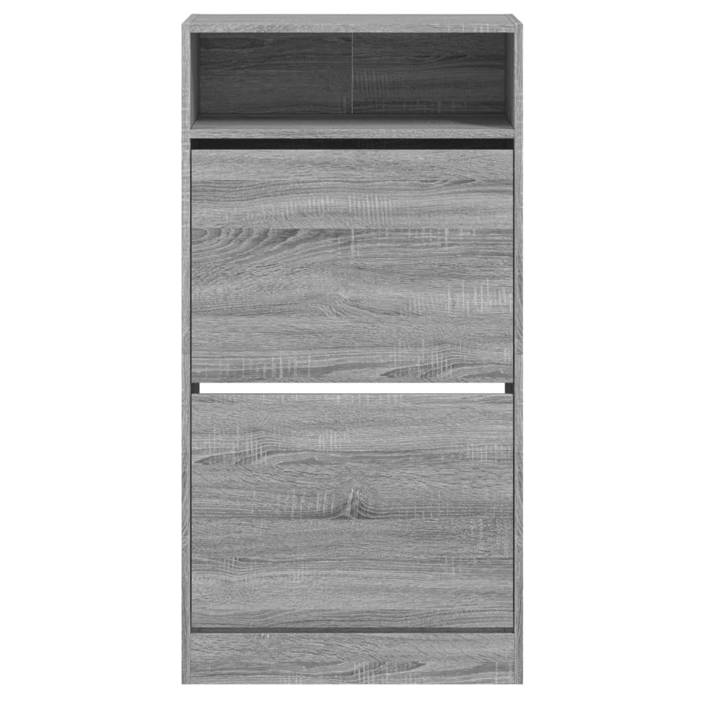 Schuhschrank mit 2 Klappen Weiß 80x34x116 cm
