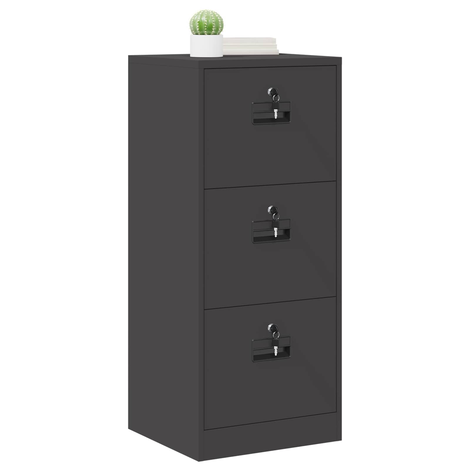 Aktenschrank 2 pcs Schwarz 44 x 50 x 139 cm Kaltgewalzter Stahl