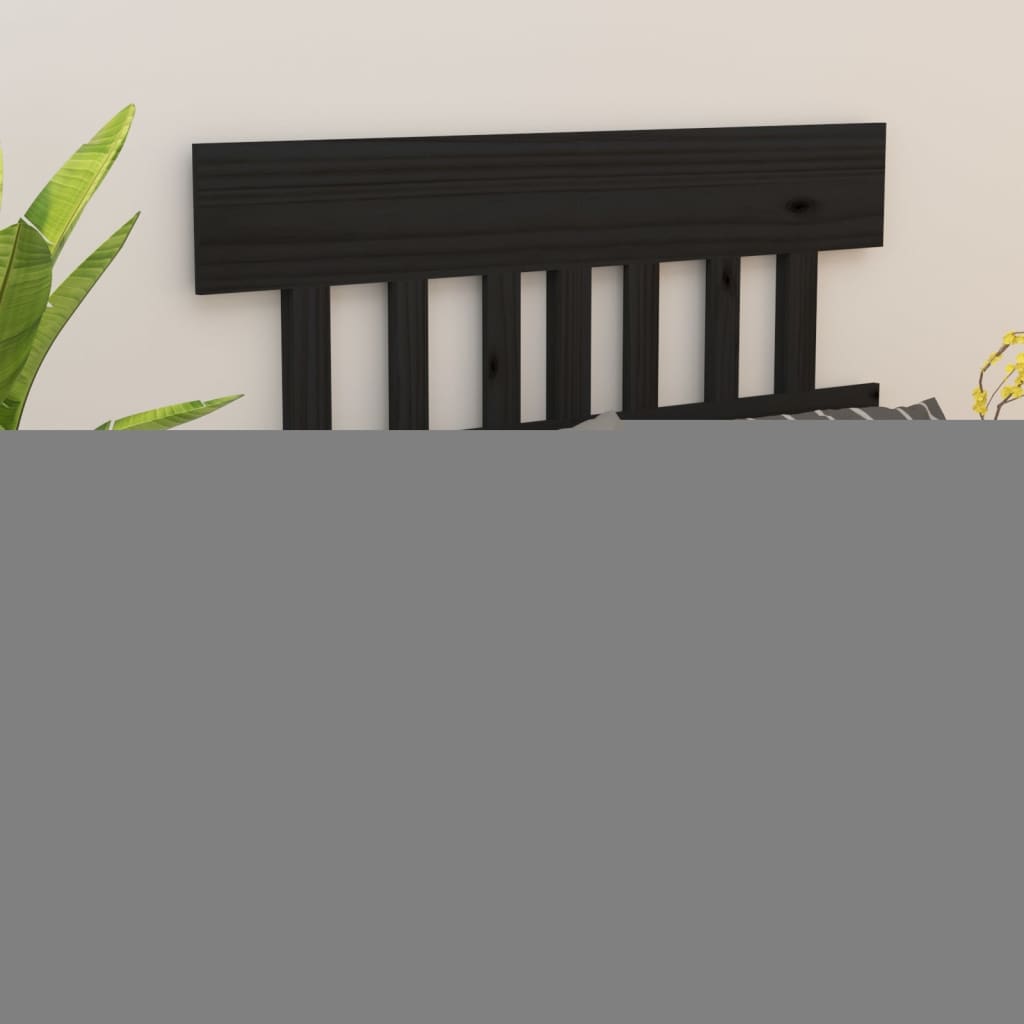 Bett-Kopfteil Schwarz 78,5x3x81 cm Massivholz Kiefer