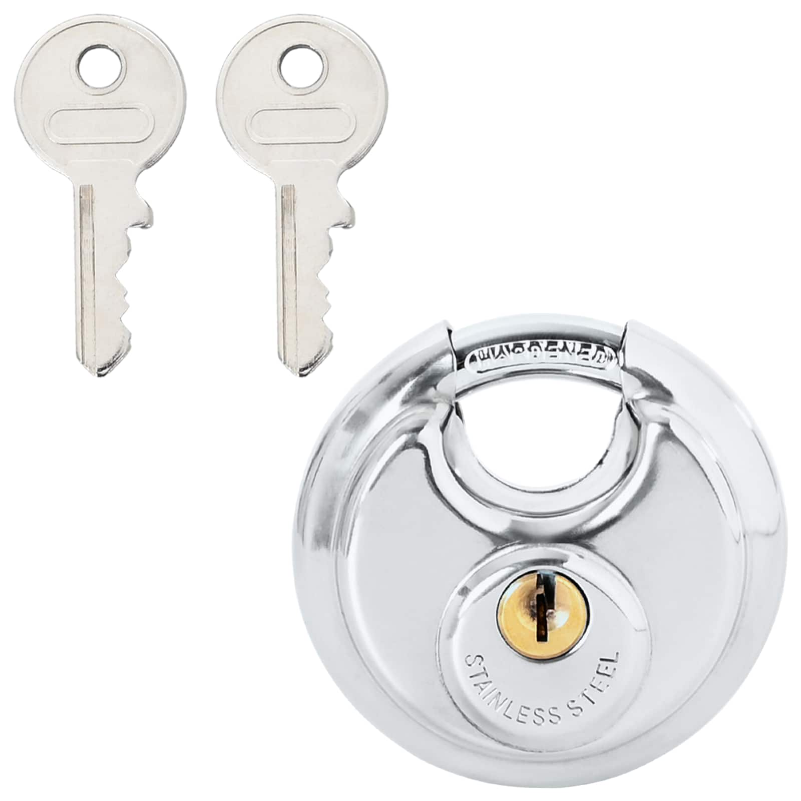 Diskusschlösser mit Schlüsseln 2 pcs Silber 6 x 2,3 x 6 cm
