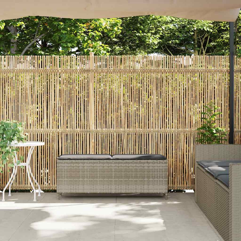 Gartenbank mit Kissen Schwarz 110x30x40,5 cm Poly Rattan