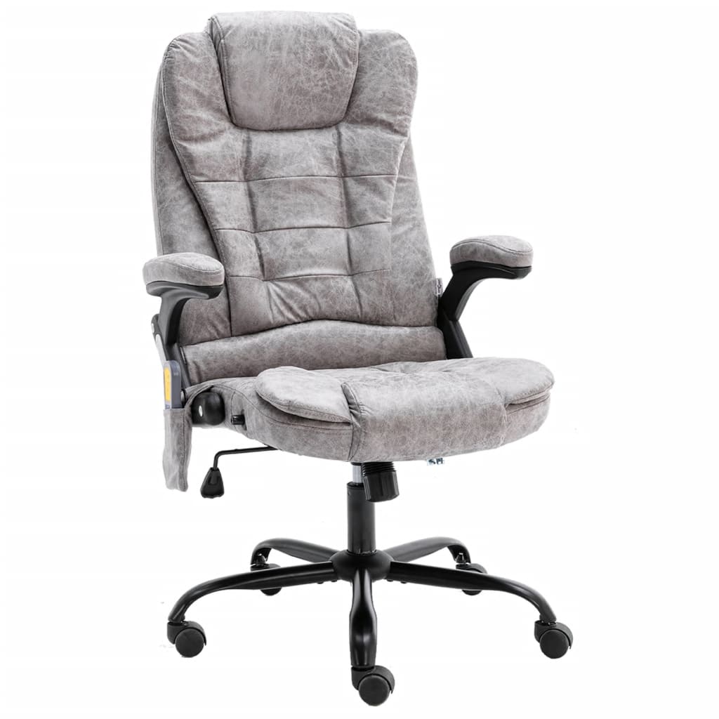 Bürostuhl Hellgrau Wildleder-Optik