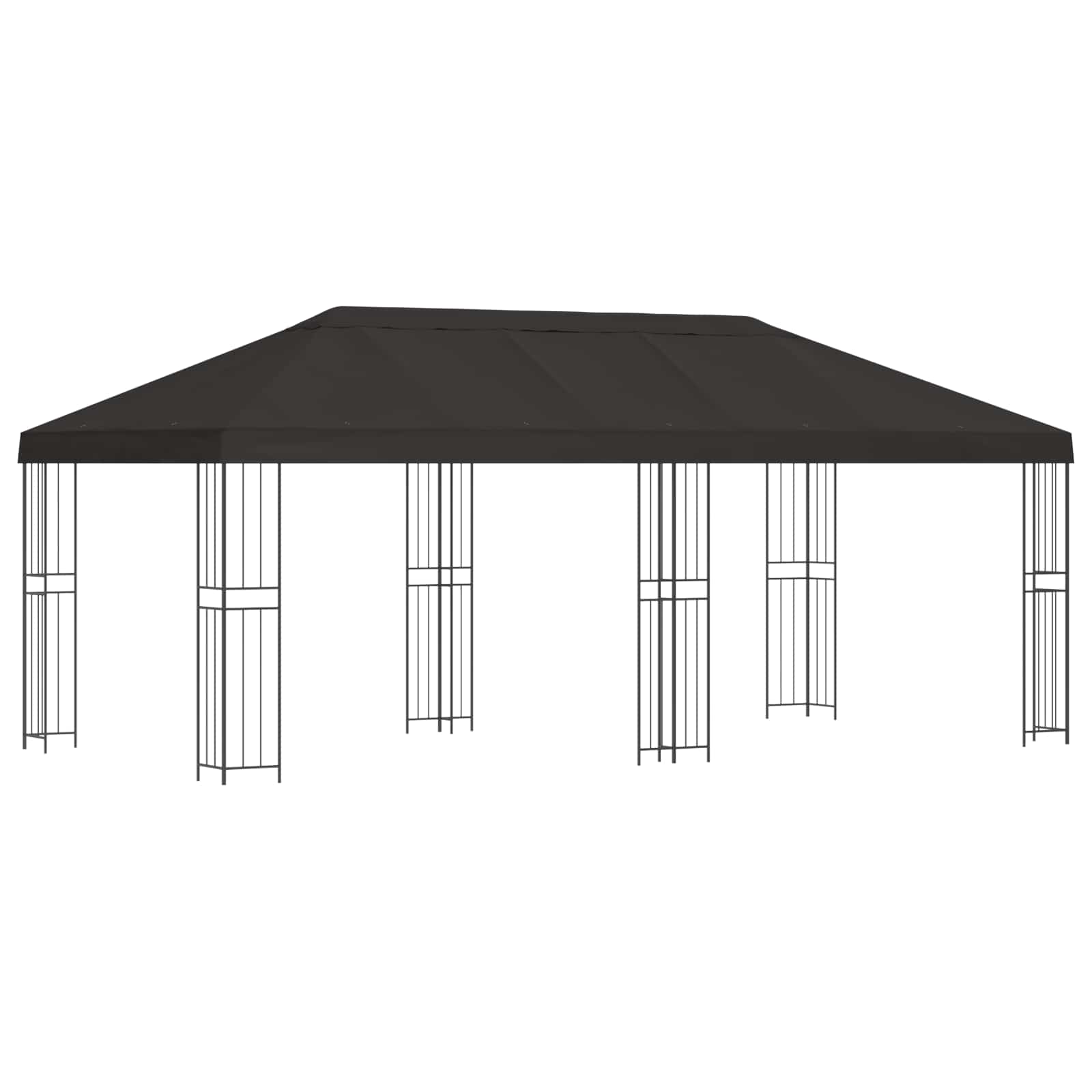 Pavillon mit Seitenwänden 6 x 3 m Beige Polyester und Stahl 190
