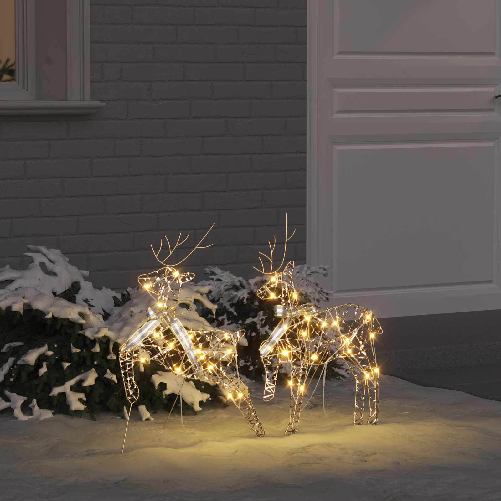 LED Rentiere 4 pcs Gold Stoff