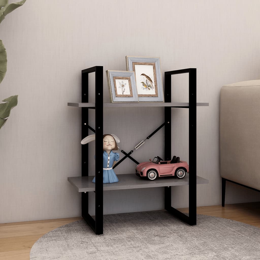 Bücherregal 2 Fächer Weiß 60x30x70 cm Holzwerkstoff