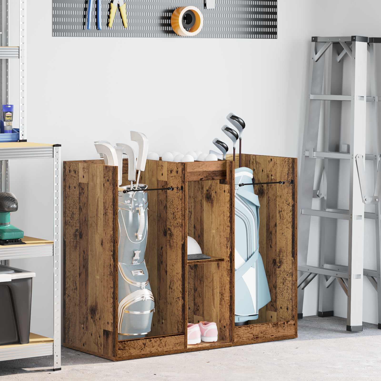 Golf Schrank Mit Rad Uni Weiß 65 x 45 x 98 cm