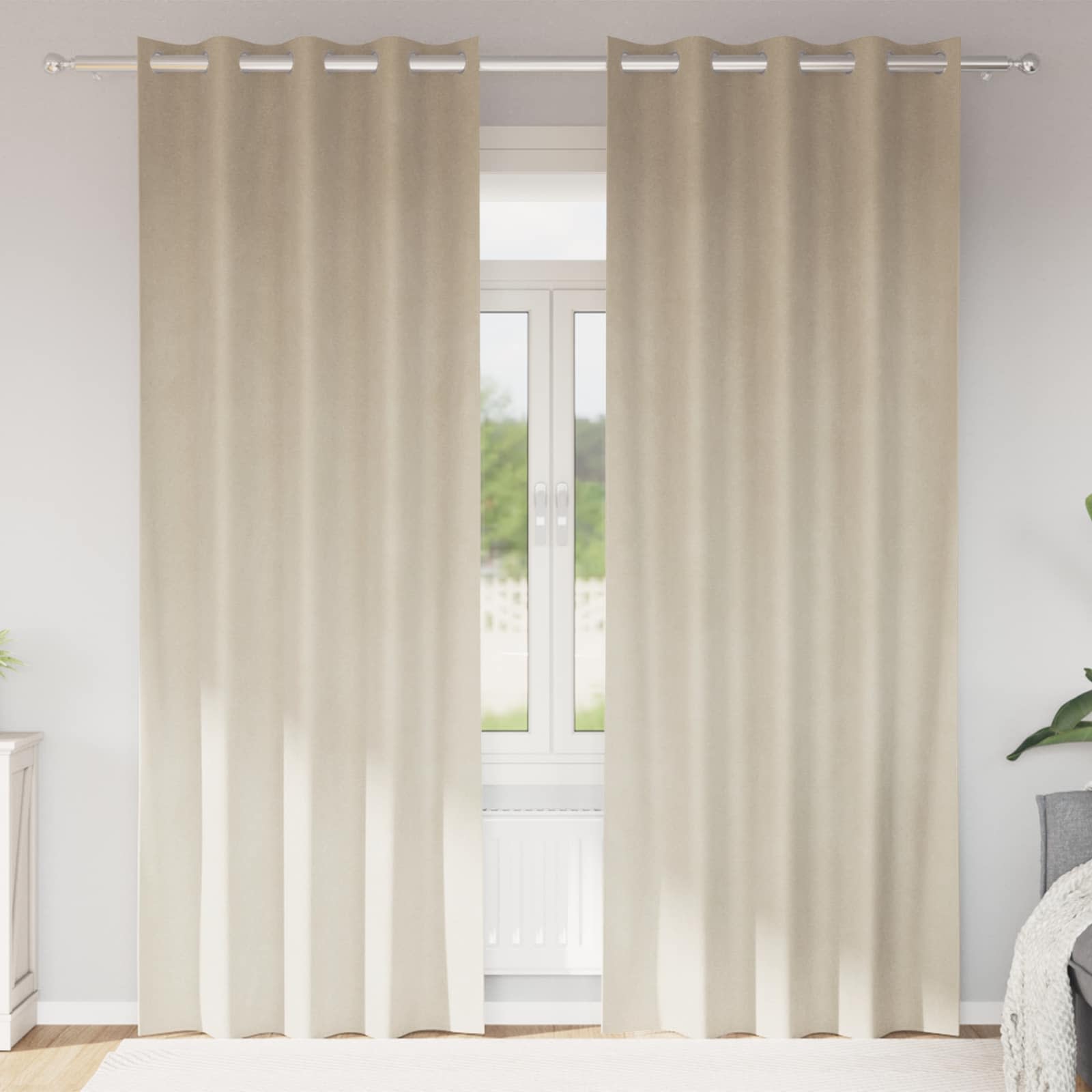 Verdunkelungsvorhänge 2 pcs Schwarz 140 x 140 cm Samt
