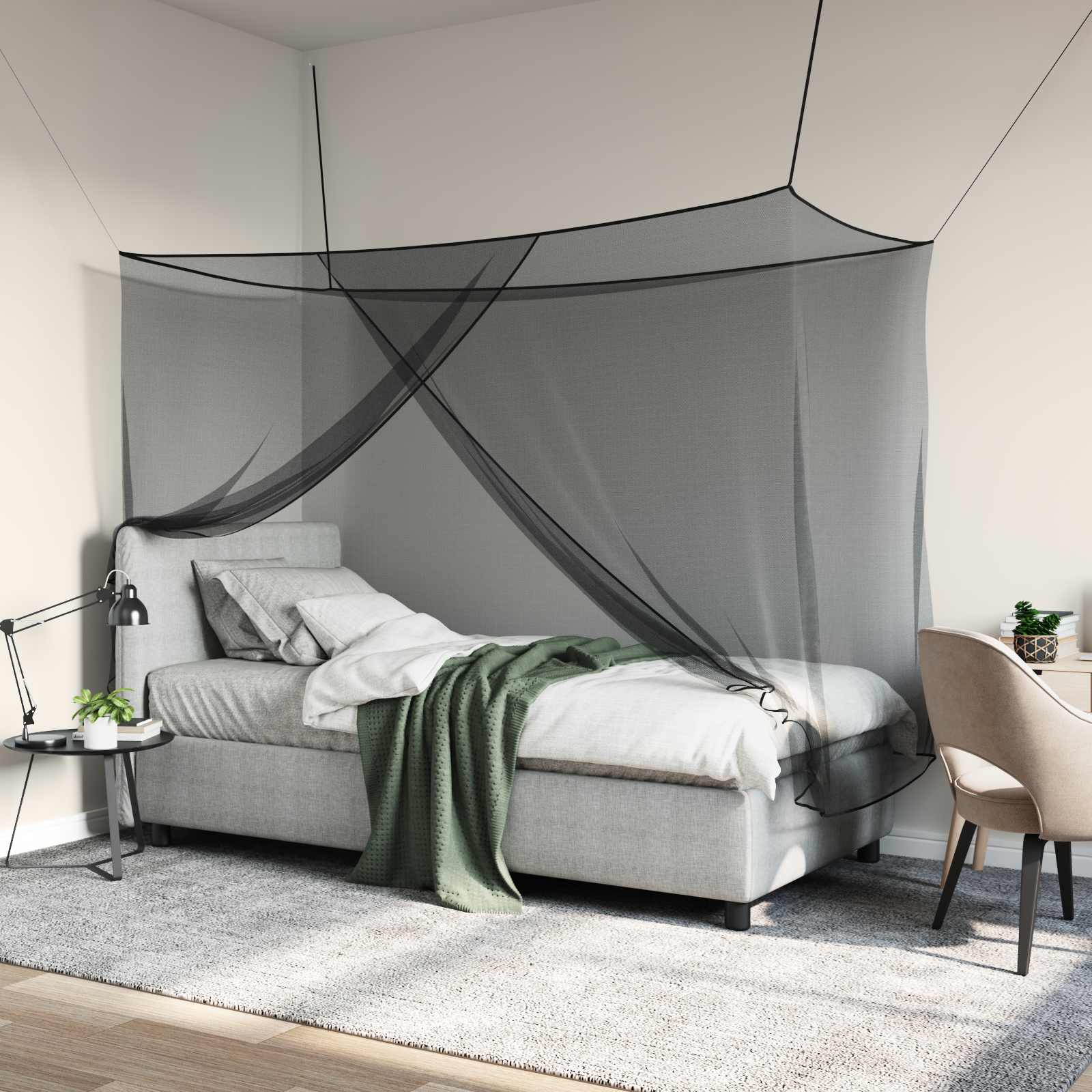 Moskitonetz zum Aufhängen 156 Mesh Weiß 220x100x150 cm
