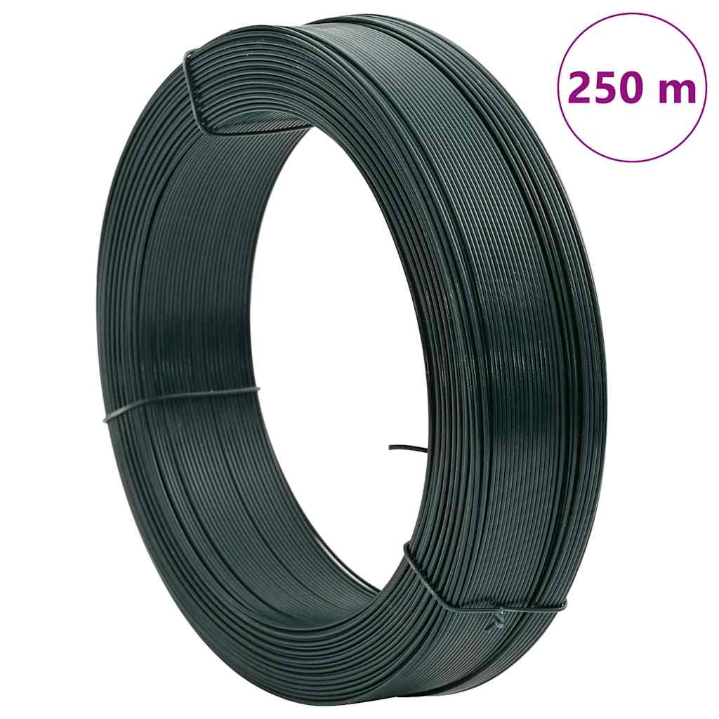 Zaun-Bindedraht 250 m 0,9/1,4 mm Stahl Schwarzgrün