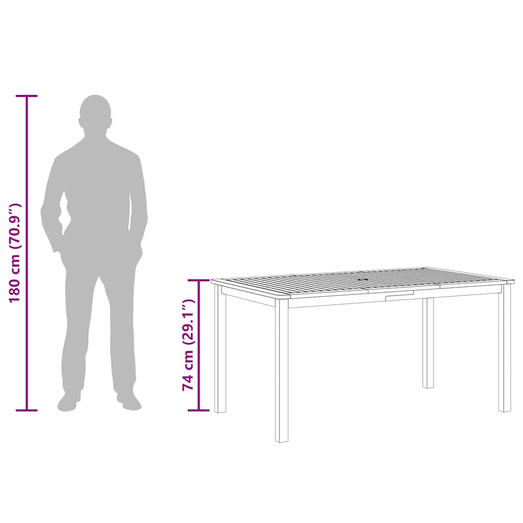 Garten-Esstisch 110x55x75 cm Massivholz Akazie