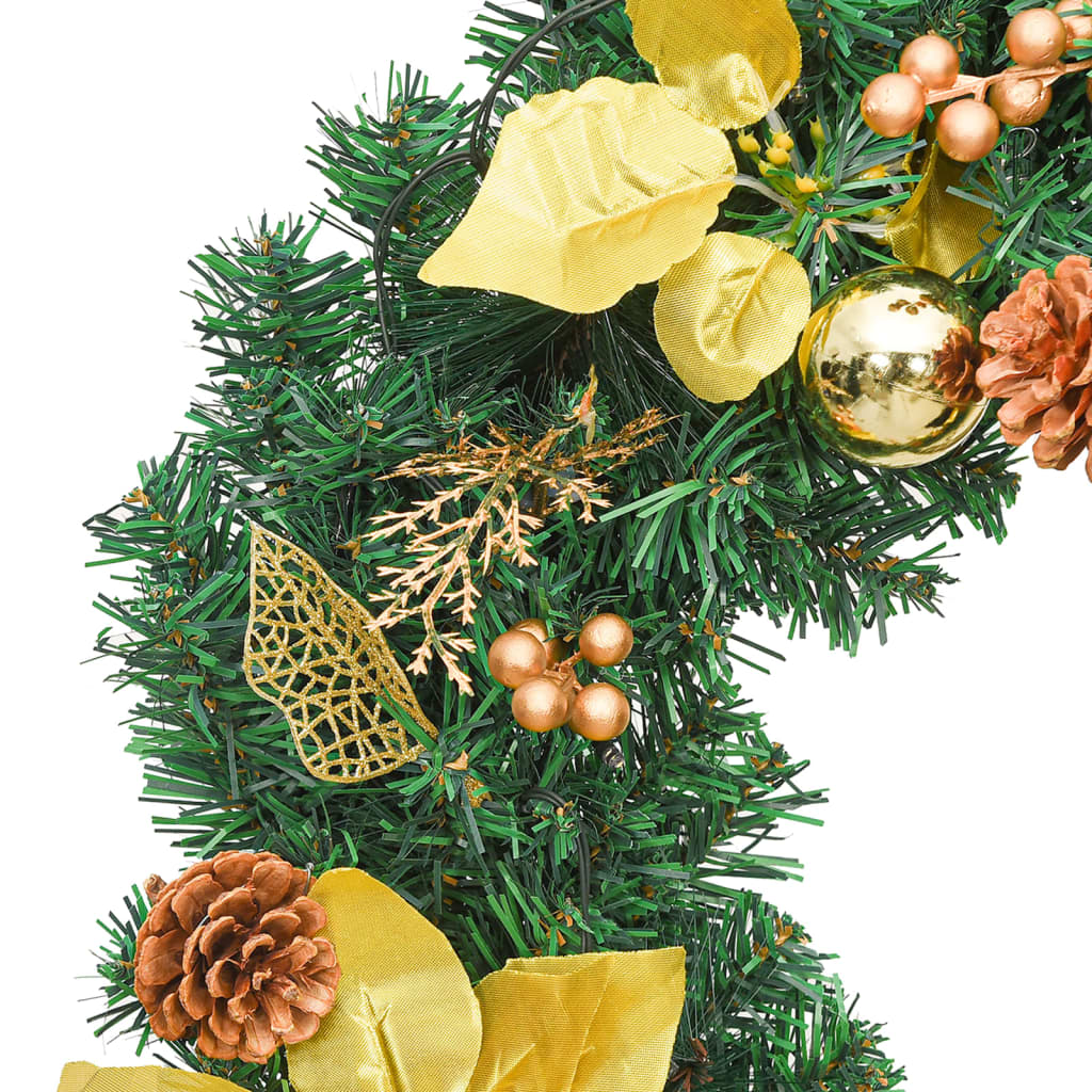 Weihnachtsgirlande mit LED-Lichtern Grün 2,7 m PVC