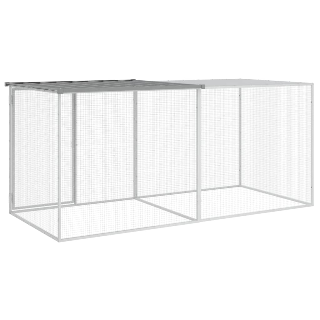 Hühnerkäfig mit Dach Anthrazit 103x98x90 cm Verzinkter Stahl