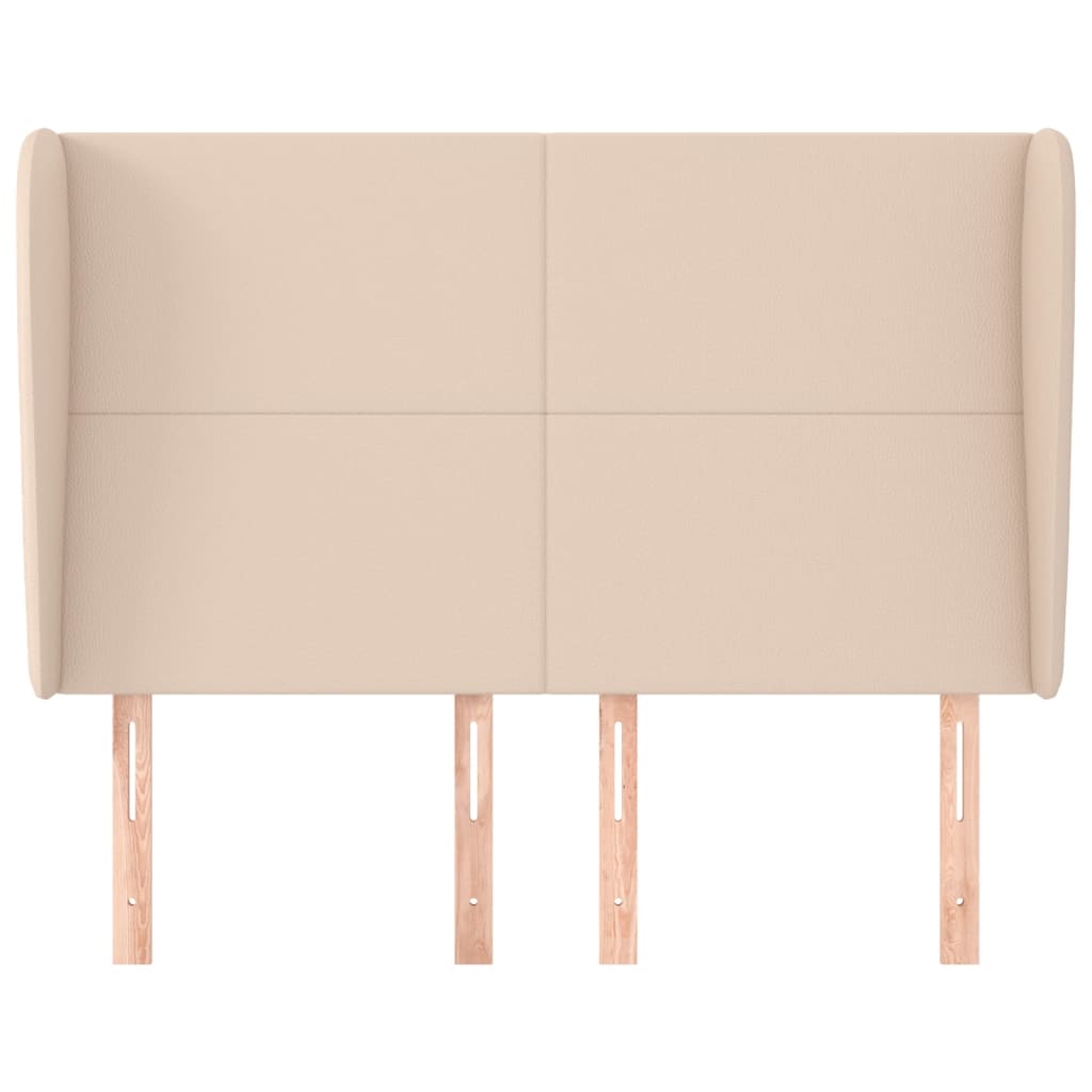 Kopfteil mit Ohren Creme 83x23x78/88 cm Kunstleder