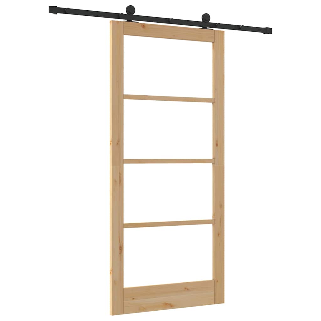 Schiebetür ORKDAL Natürlich und Schwarz 61 x 198,5 cm