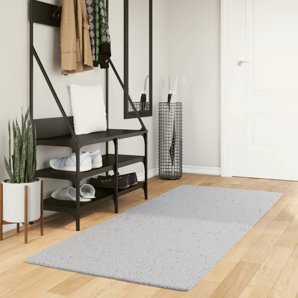 Teppich HUARTE Kurzflor Weich und Waschbar Anthrazit 60x110 cm