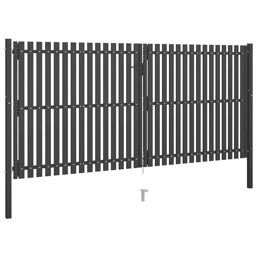 Gartentor aus Stahl 100 x 75 cm Anthrazit