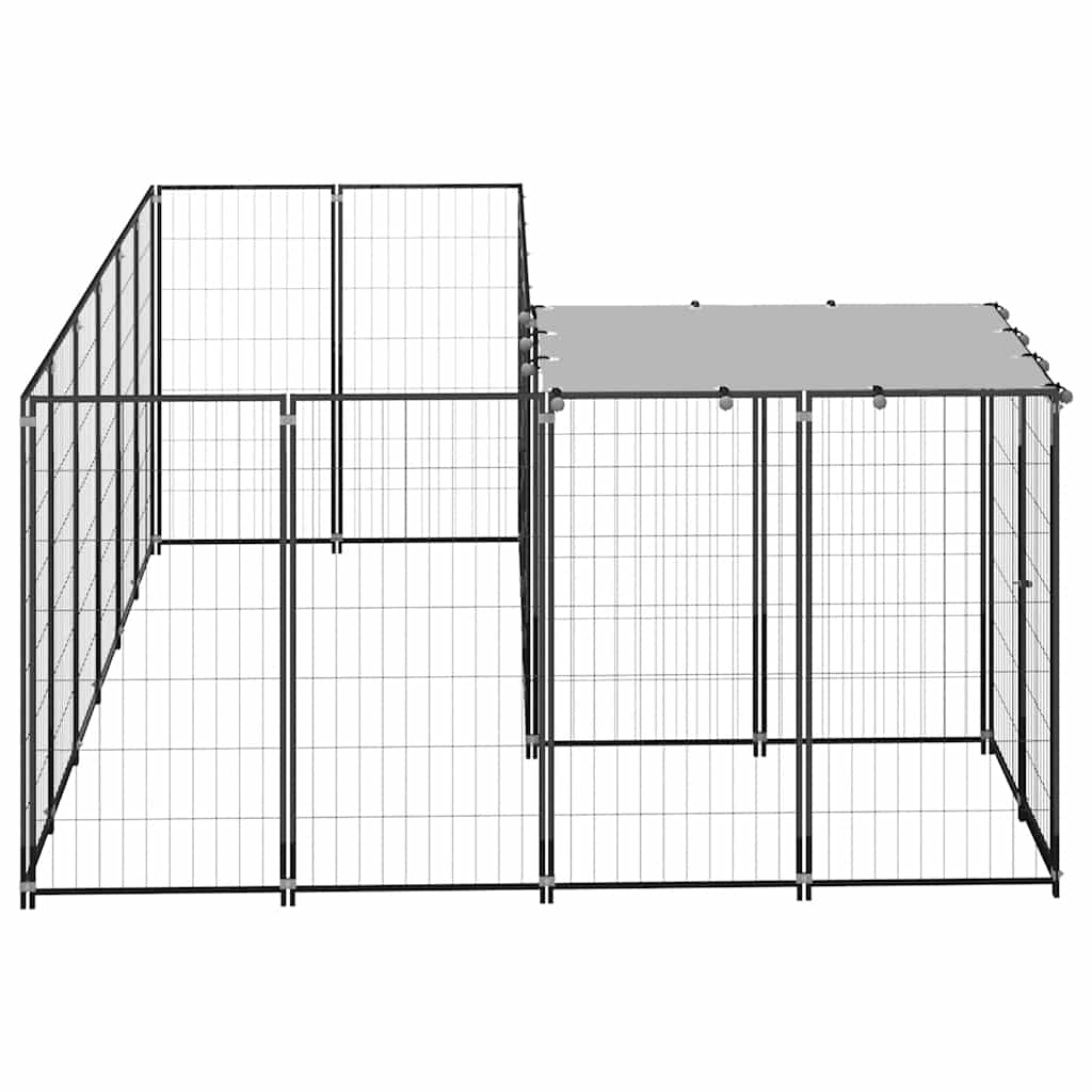 Hundezwinger Schwarz 4,84 m² Stahl