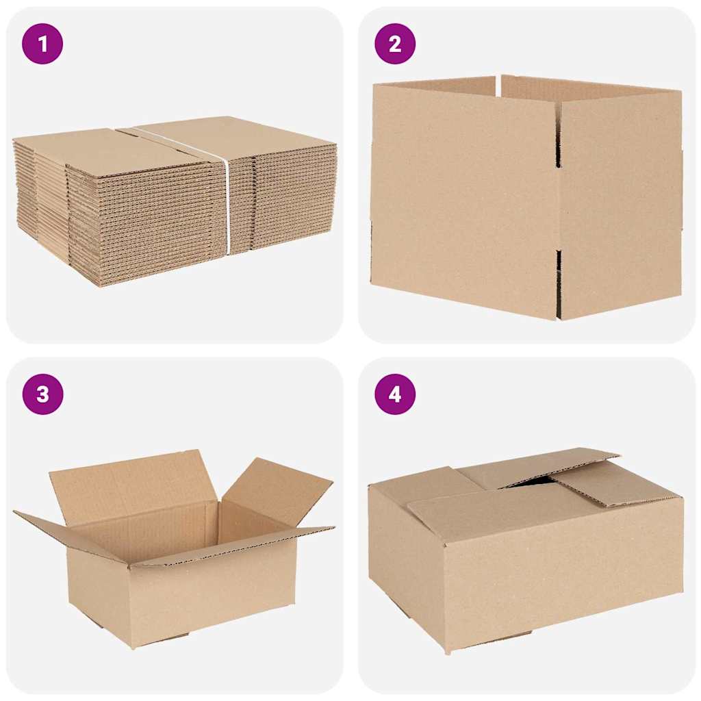 Faltbox mit Speicher 50 pcs Natur 15 x 15 x 8 cm Karton