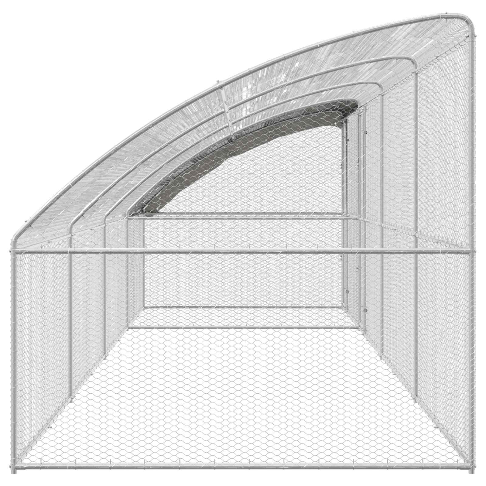 Hühnerkäfig 2 pcs Silber 400 x 200 x 200 cm Stahl und PE