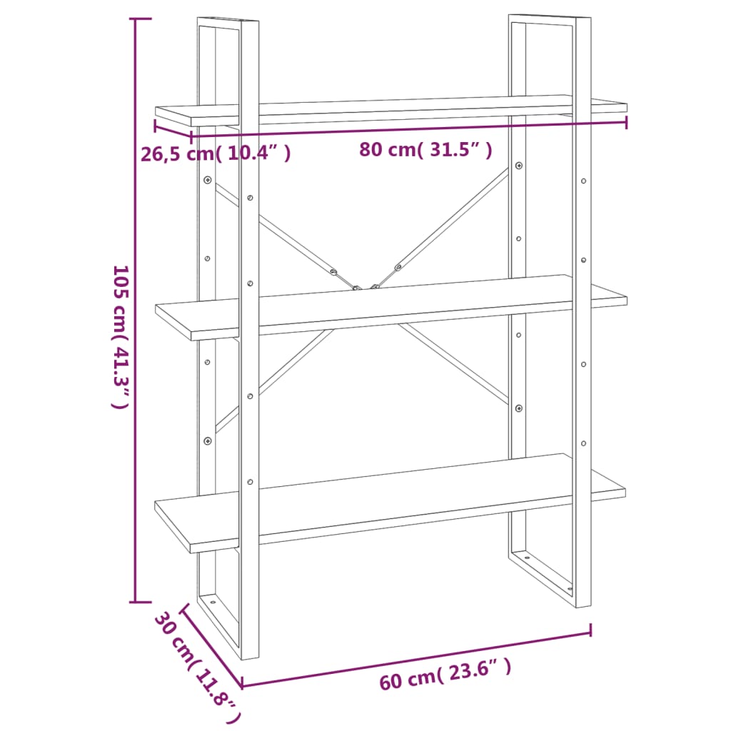 Bücherregal 5 Fächer Weiß 40x30x175 cm Holzwerkstoff