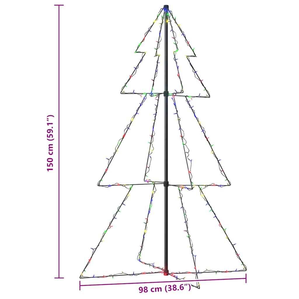 Weihnachtsbaum in Kegelform 160 LEDs Indoor & Outdoor 78x120 cm