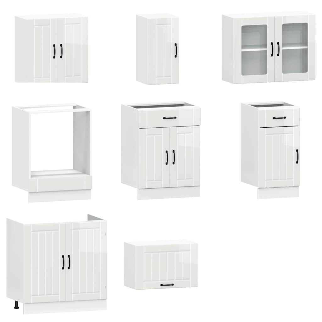 8-tlg. Küchenschrank-Set Kalmar Weiß Holzwerkstoff