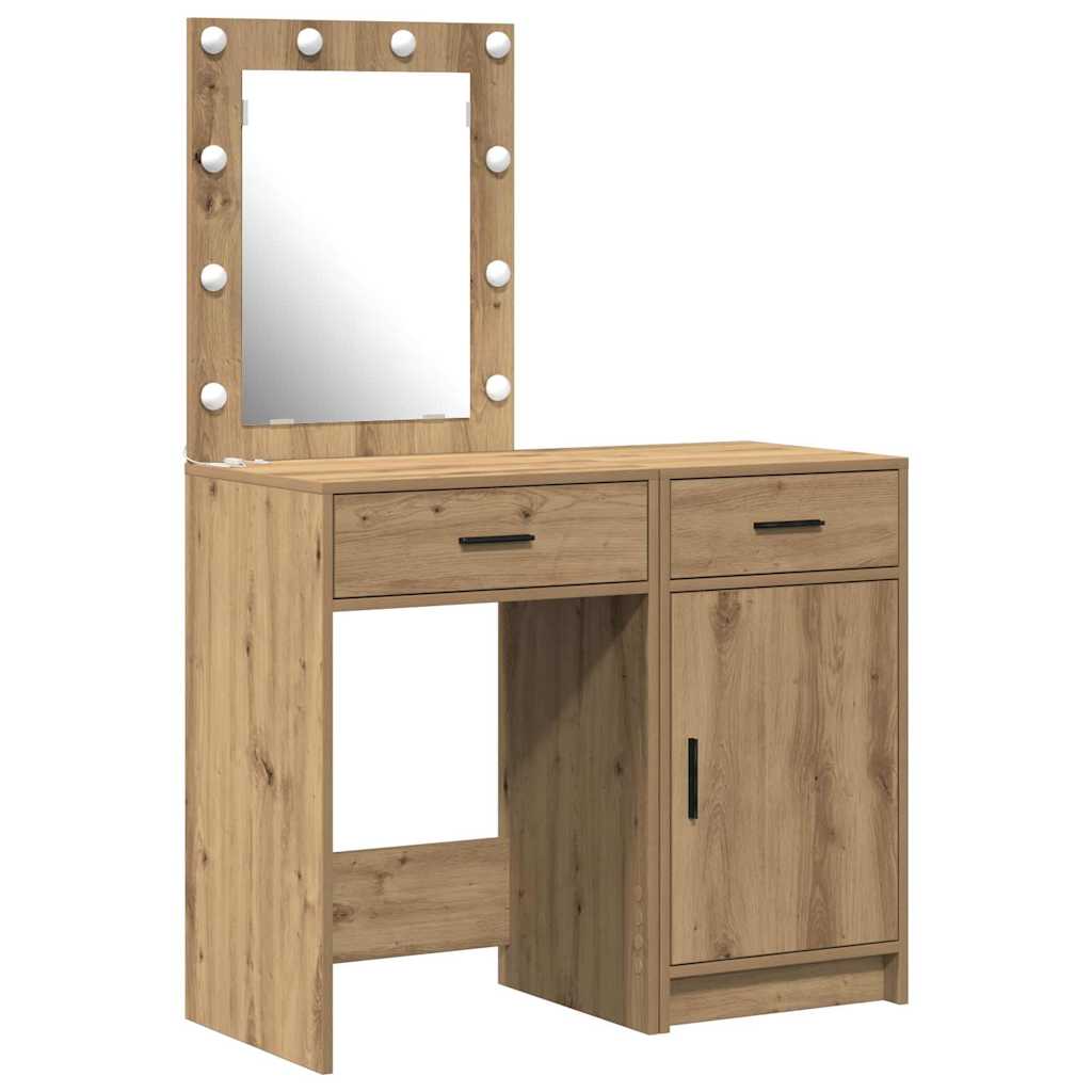 Schminktisch mit Tür 2 pcs Weiß 50 x 41 x 135 cm Holzwerkstoff