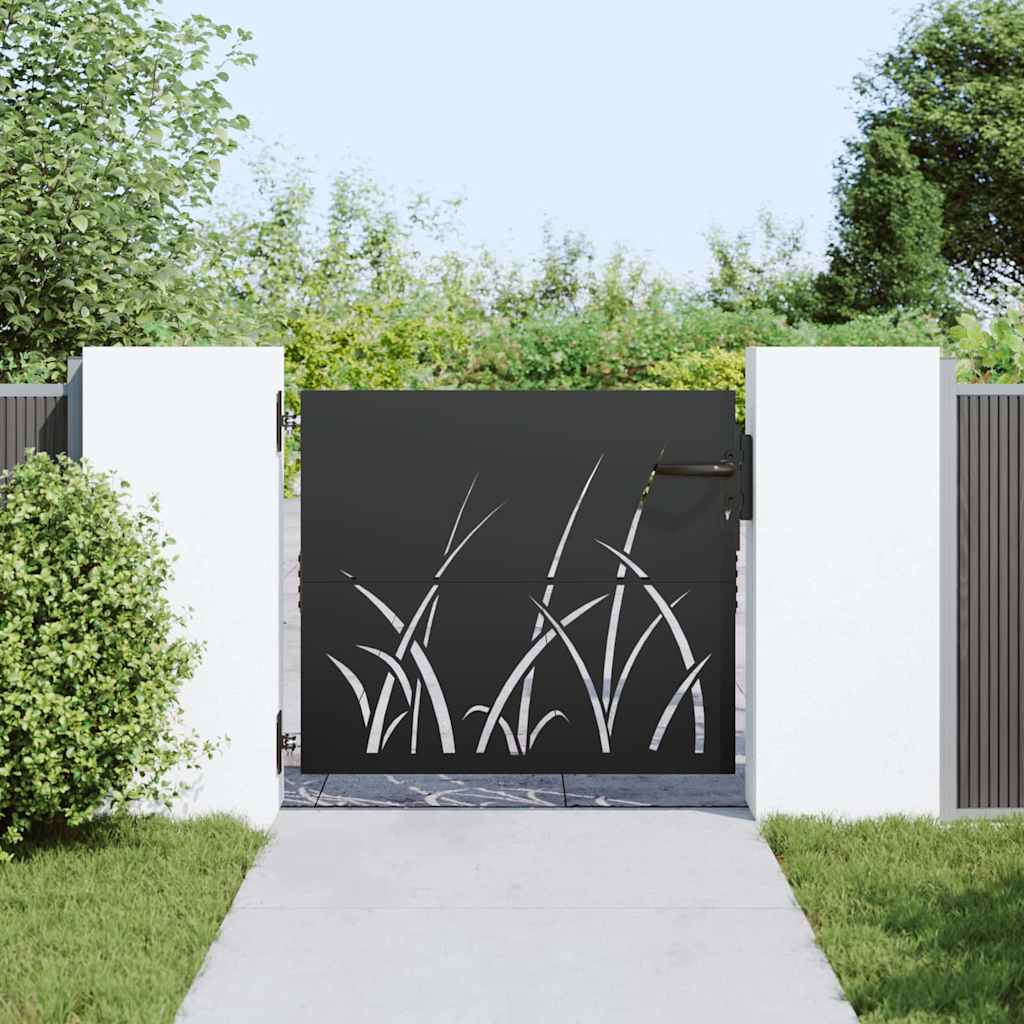 Gartentor 85x75 cm Cortenstahl Gras-Design
