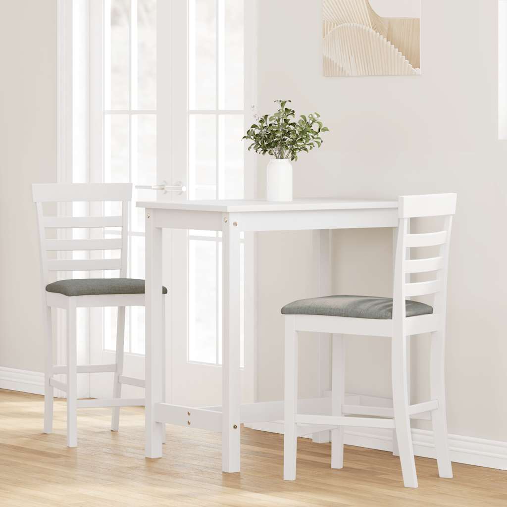Barhocker 2 Stk. Weiß Stoff