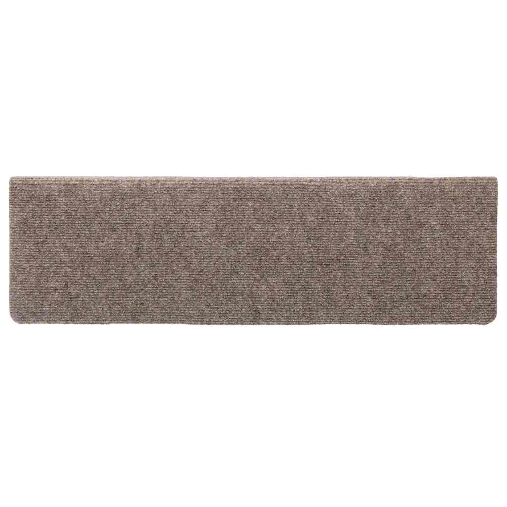 Stufenmatten Selbstklebend 15 Stk. 65x21x4 cm Hellbraun Rechteckiger Rand