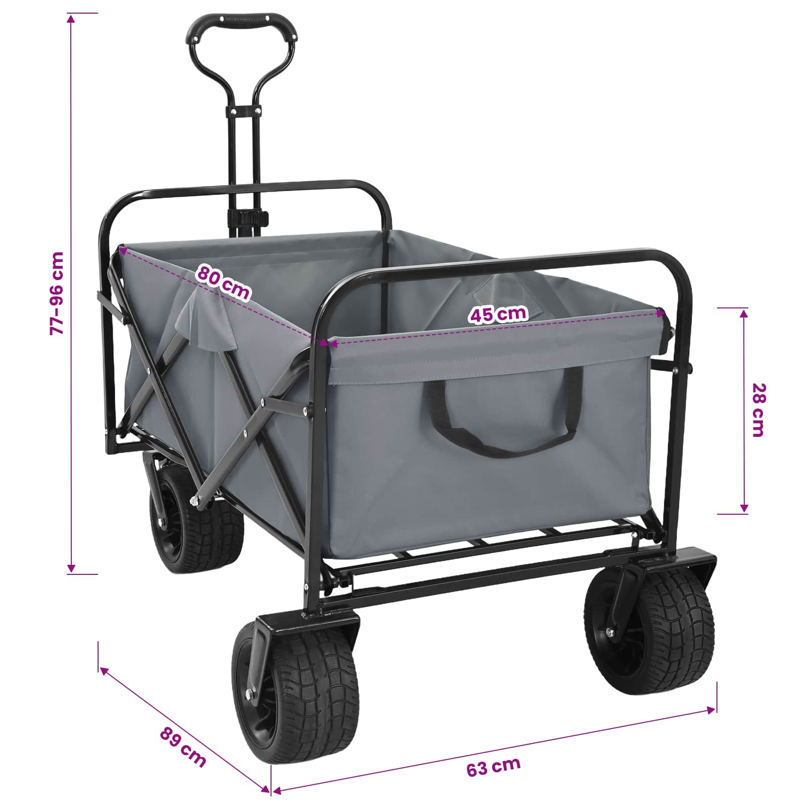 Faltwagen Blau 89 x 63 x 96 cm Stahl und Polyester-Oxford