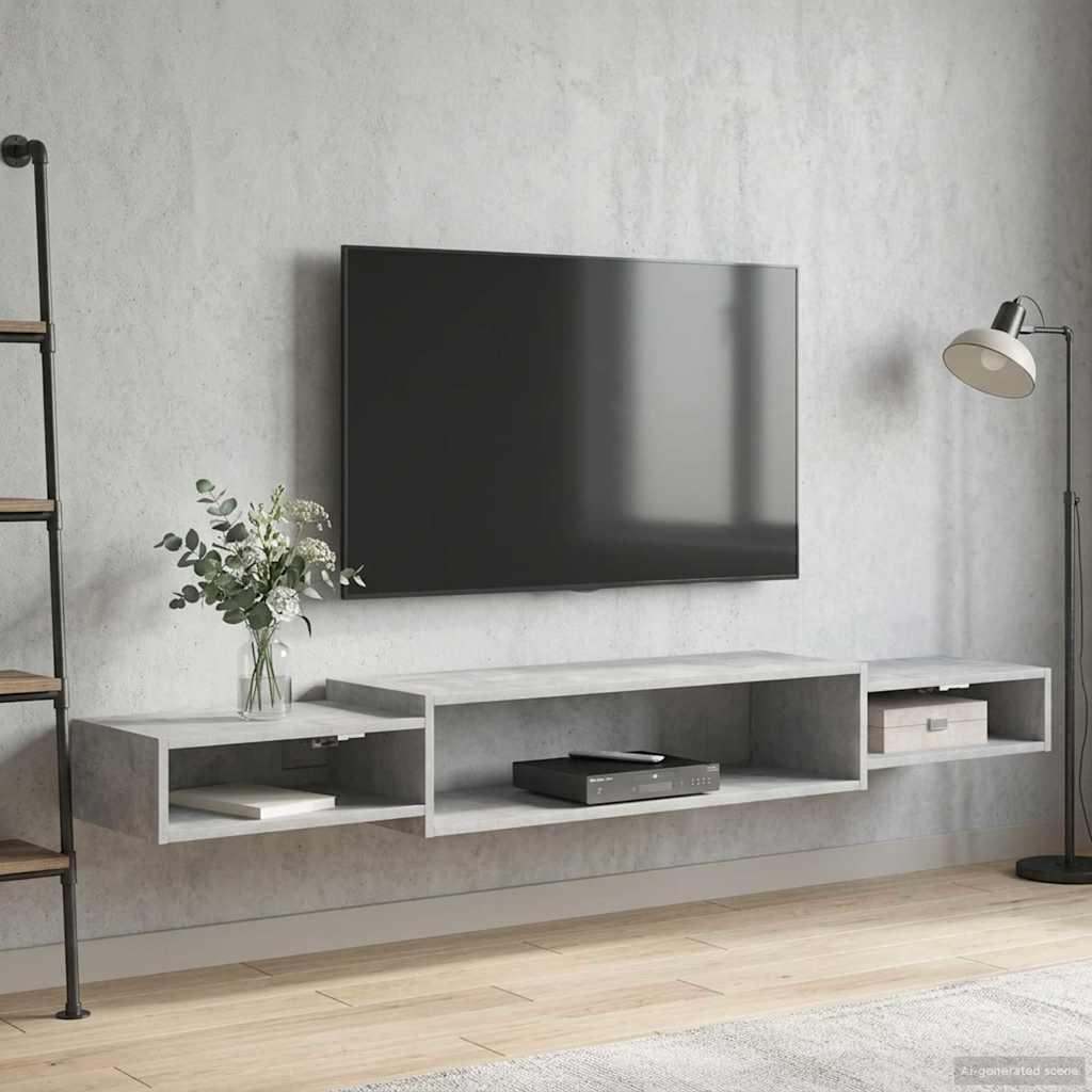Wandmontierter TV-Schrank Wandhalterung Weiß 140 x 28 x 21 cm