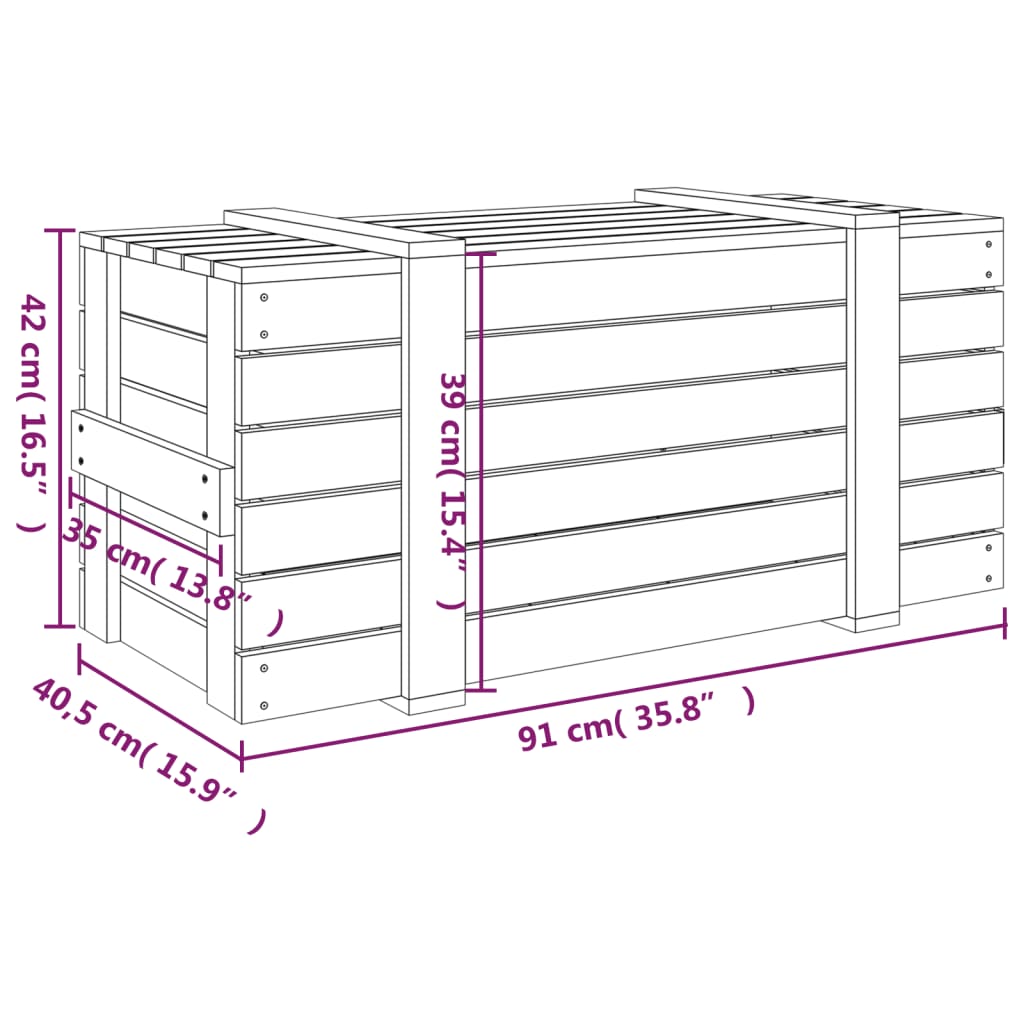 Truhe 58x40,5x42 cm Massivholz Kiefer