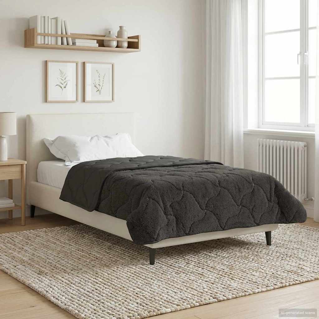 Winterbettdecke Gepolstert Anthrazit 135 x 200 cm