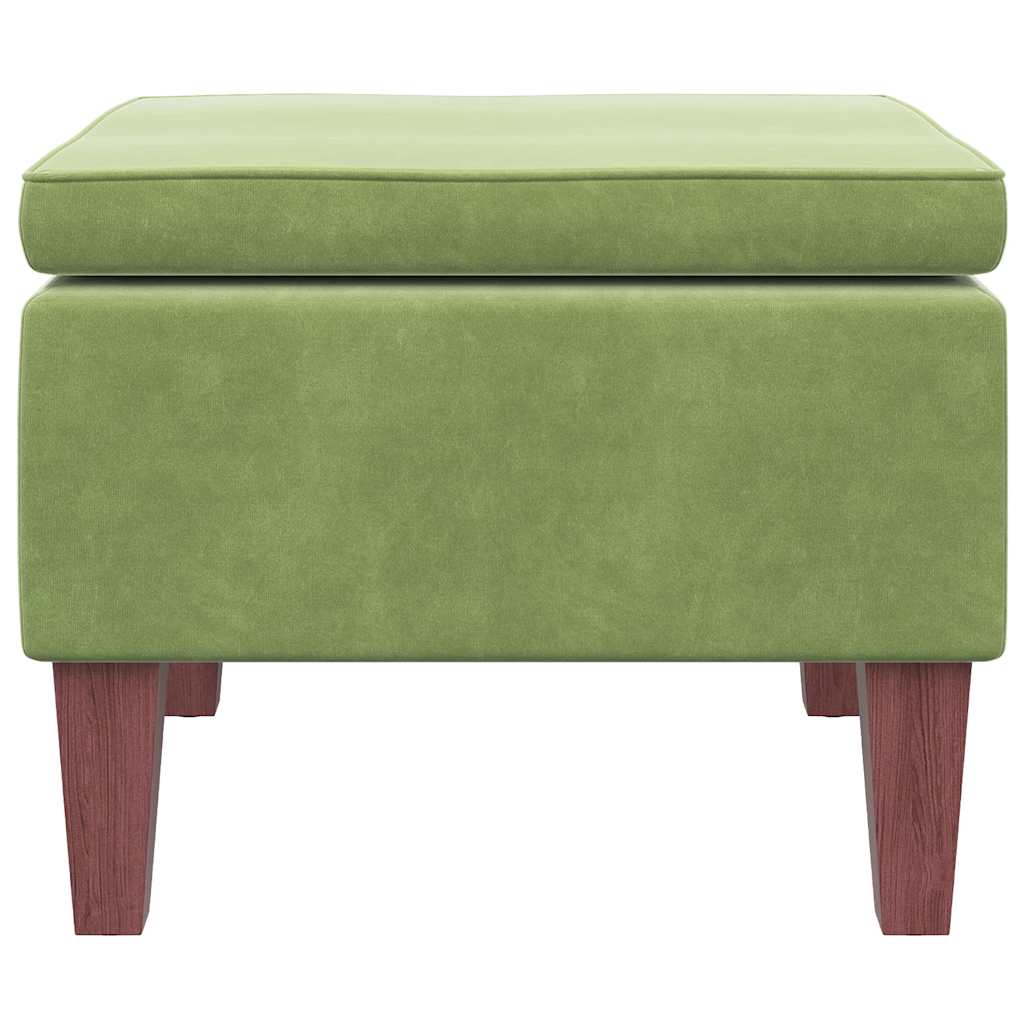 Hocker mit Holzbeinen Dunkelgrau Samt