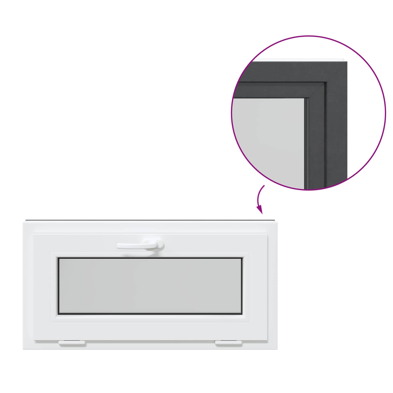 Kellerfenster RISOR 60 x 40 cm PVC und Glas Weiß
