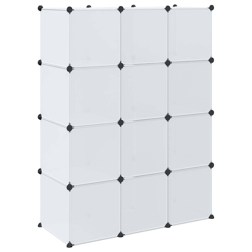 Modularer Schrank mit 9 Fächern 109x36,5x143cm Schwarz und Weiß