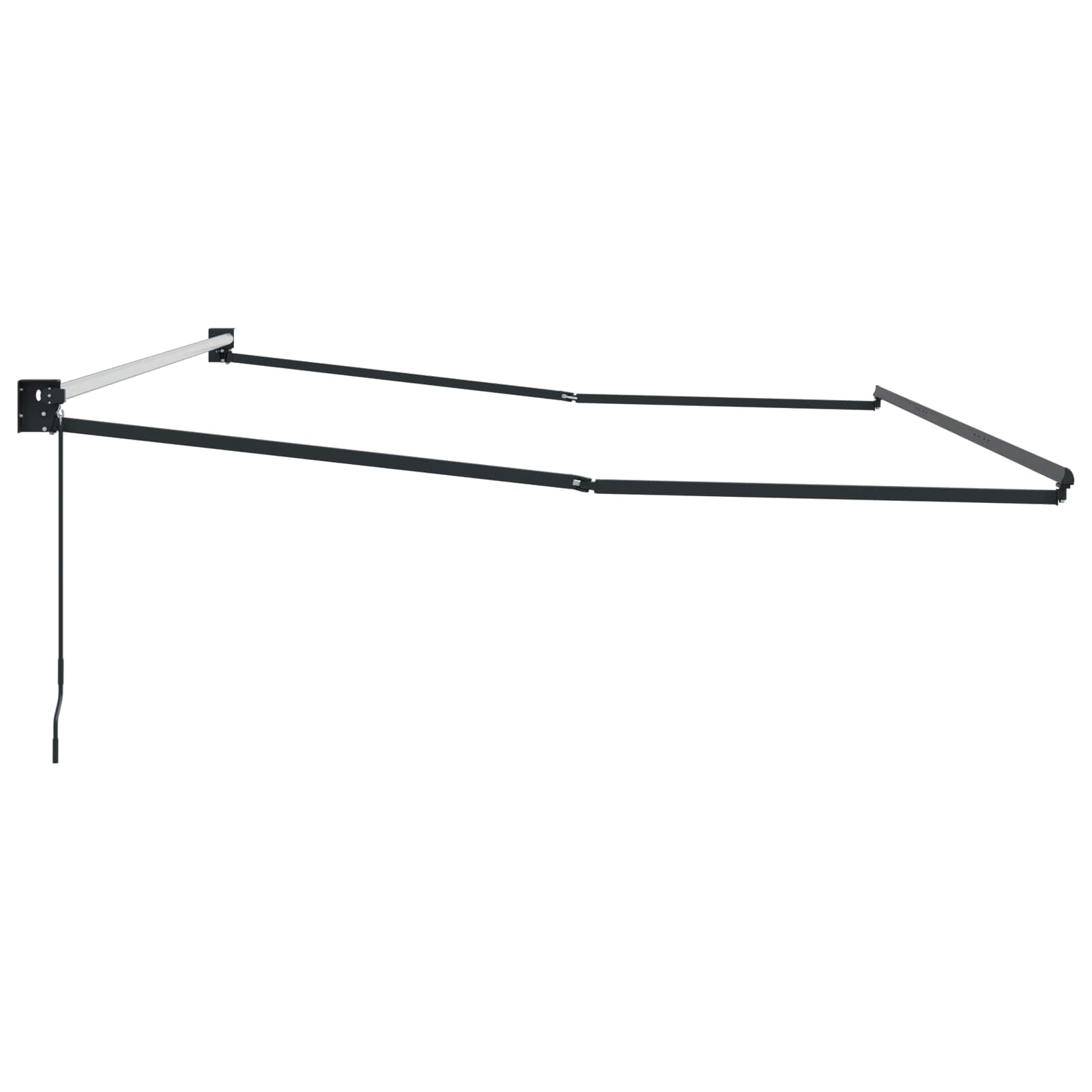 Ausziehbarer Sonnenschirmrahmen Weiß 300 x 250 cm Aluminium