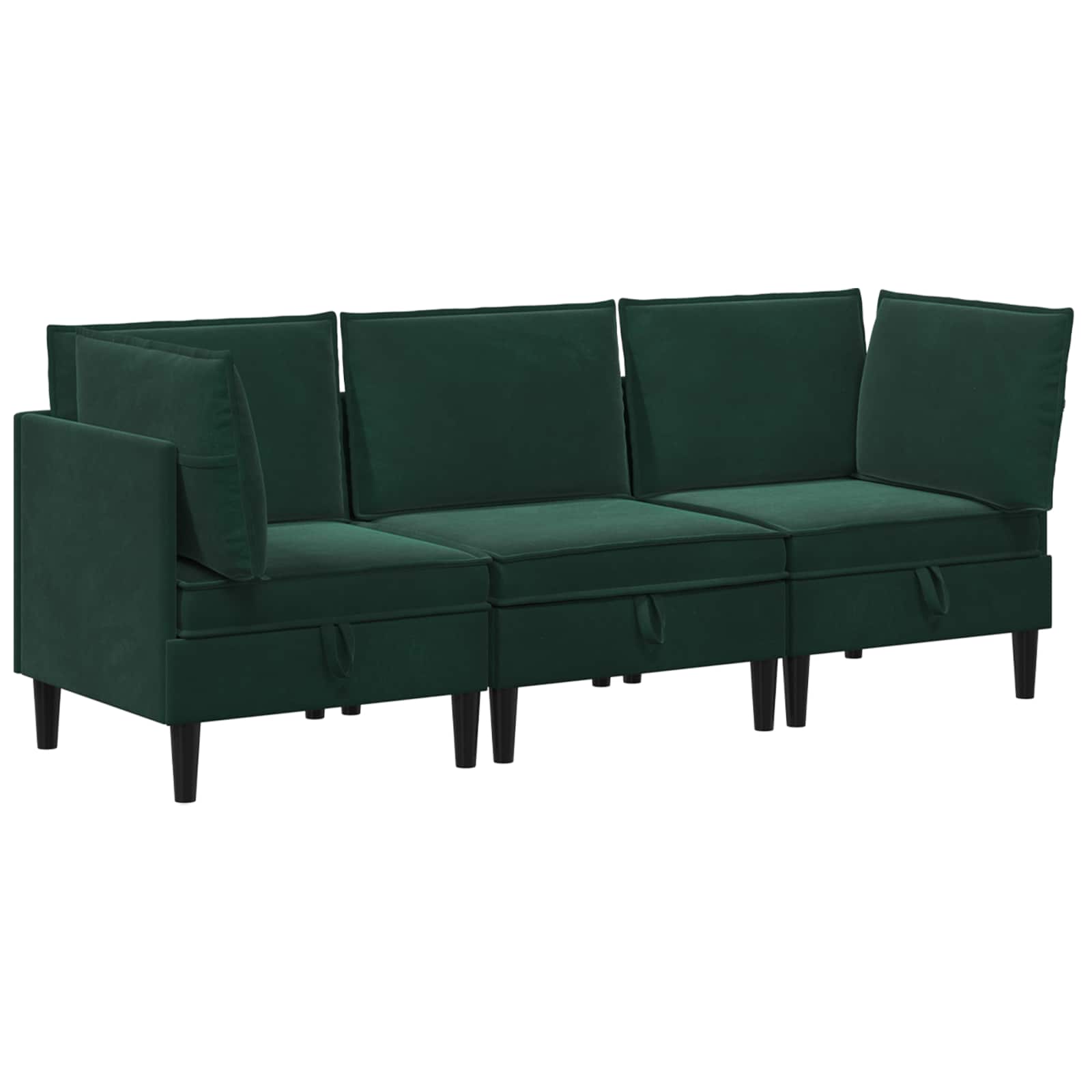 Wohnzimmergarnitur mit Kissen mit Speicher 3 pcs Hellgrau Samt