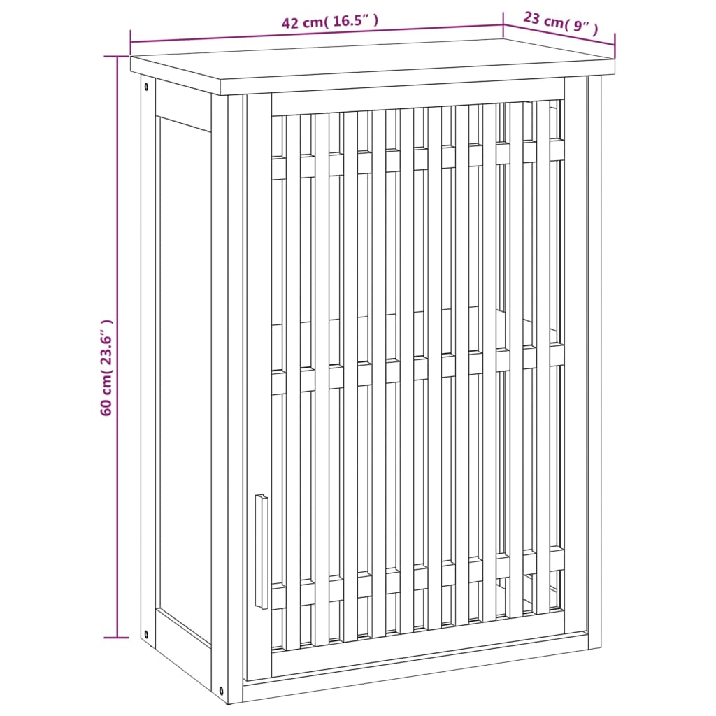 Badschrank 42x29x82 cm Massivholz Nussbaum