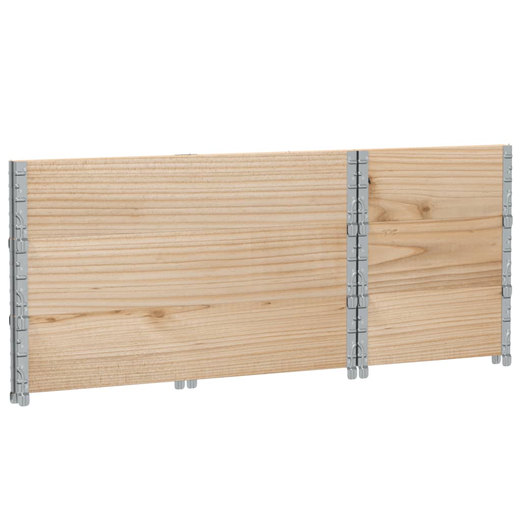 Paletten-Aufsatzrahmen Schwarz 80x60 cm Massivholz Kiefer