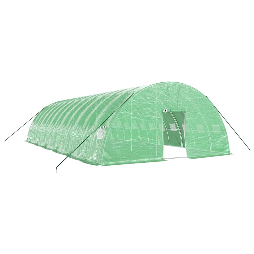 Gewächshaus mit Stahlrahmen Grün 24 m² 6x4x2,85 m