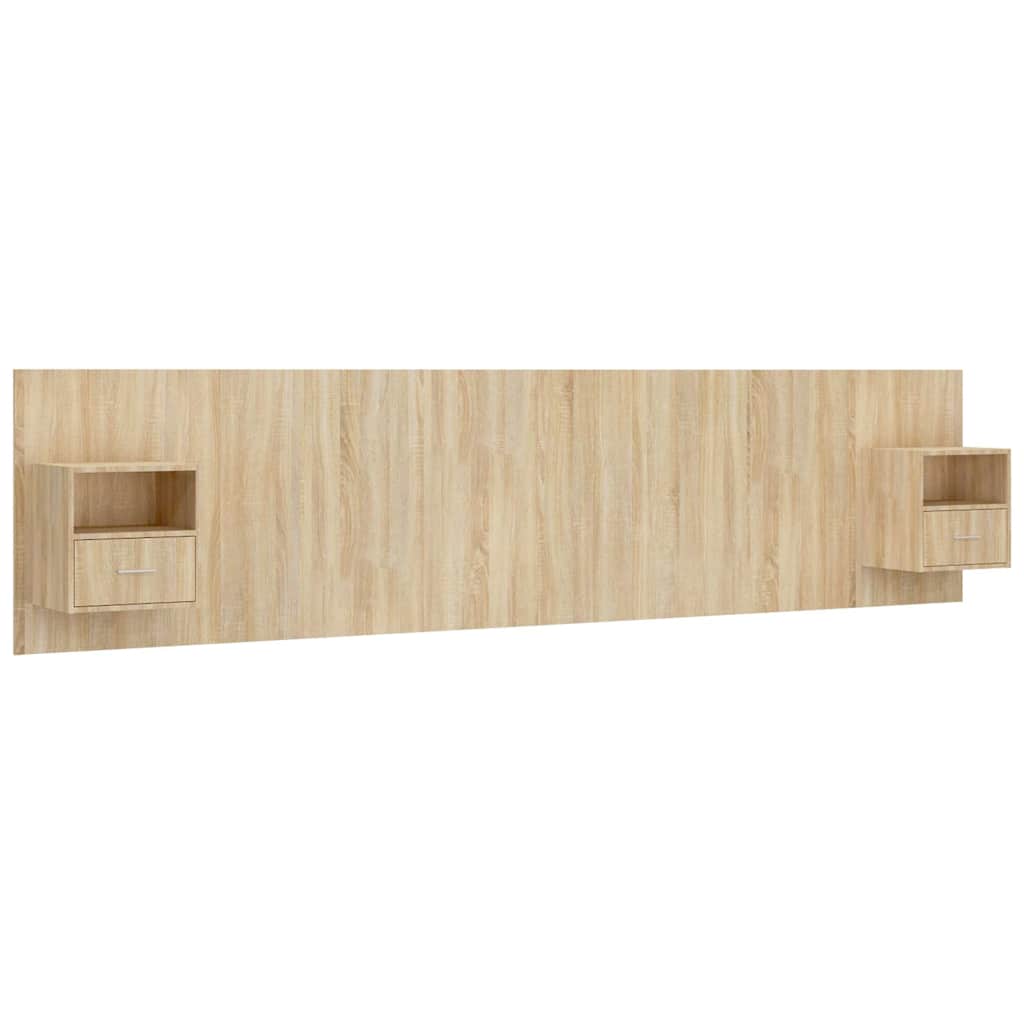 Kopfteil mit Nachttischen Weiß Holzwerkstoff