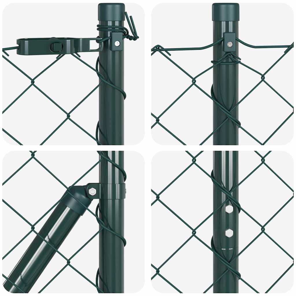 Outdoor Kettenglied-Zaun Erdfixierung 10 x 0,4 m Grün Netz