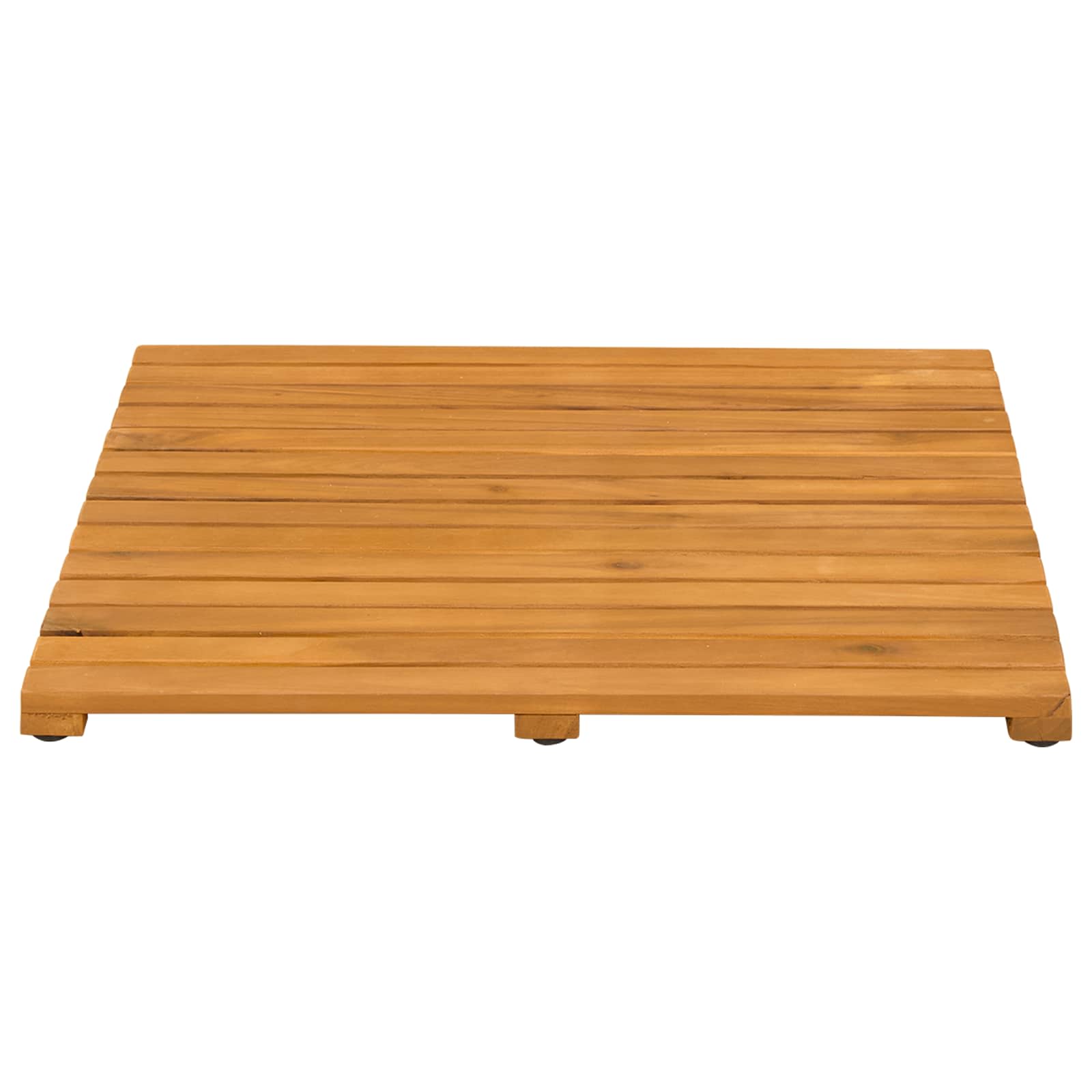 Badematte Uni Braun 60 x 40 cm Massives Akazienholz