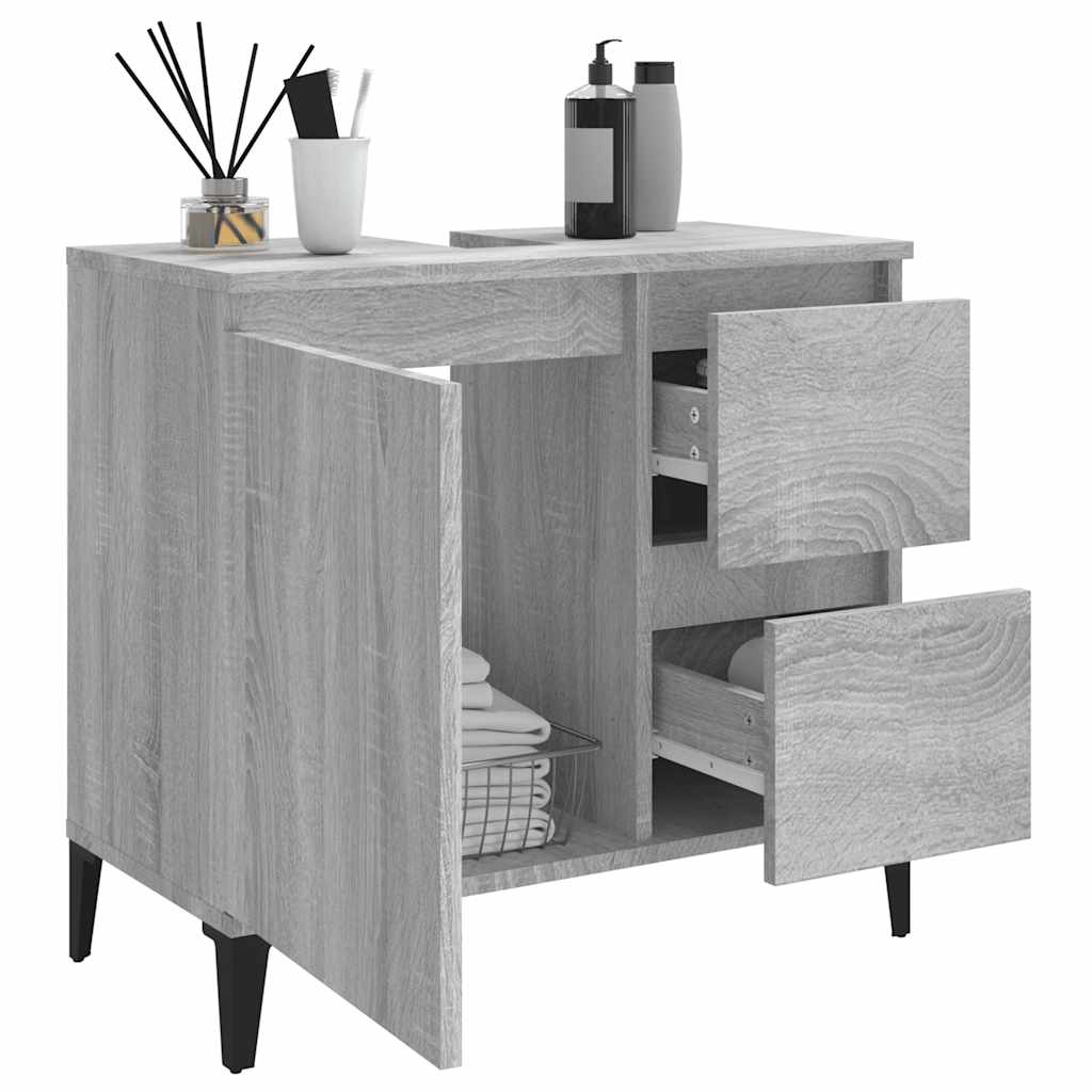 Badschrank Weiß 65x33x60 cm Holzwerkstoff
